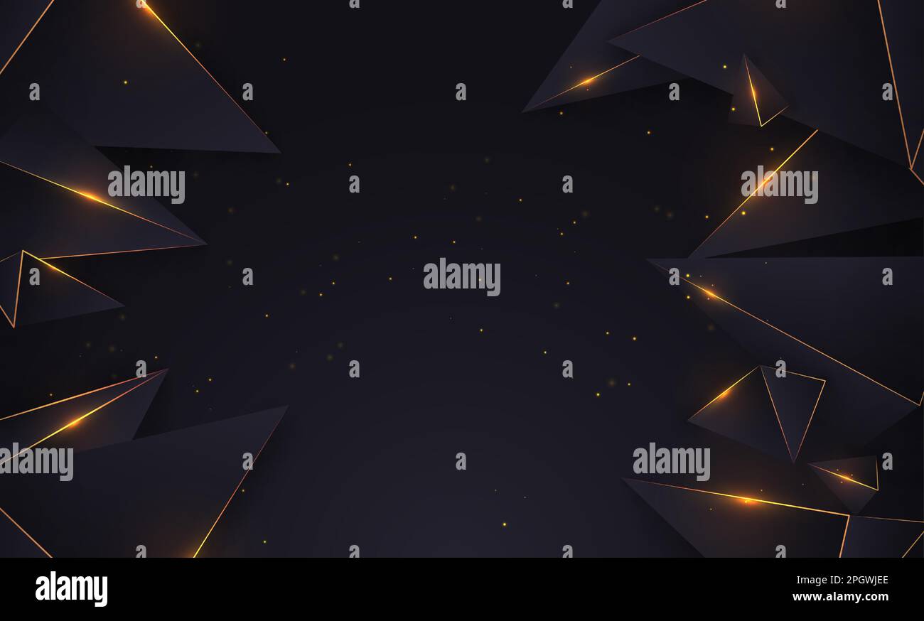 Luxury gold and black background with geometric shapes with effect ...