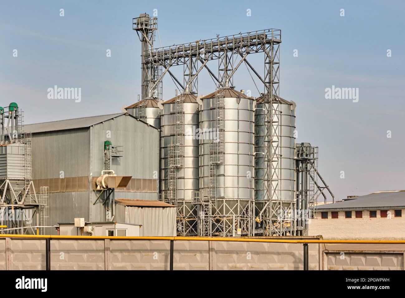 agro silos on agroindustrial complex and grain drying and seeds