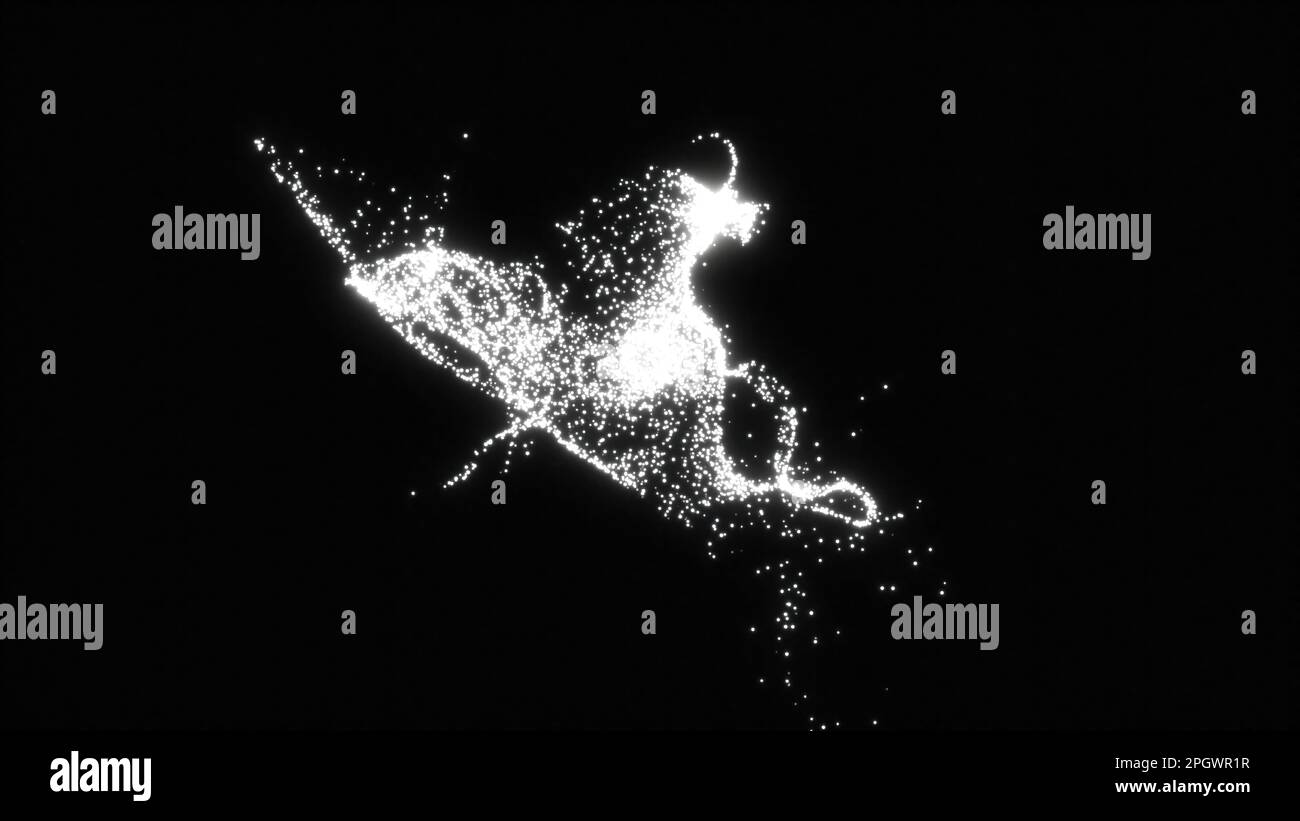 Flow white particles. Computer generated 3d render Stock Photo - Alamy