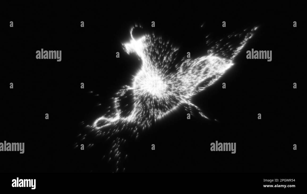 Flow white particles. Computer generated 3d render Stock Photo - Alamy