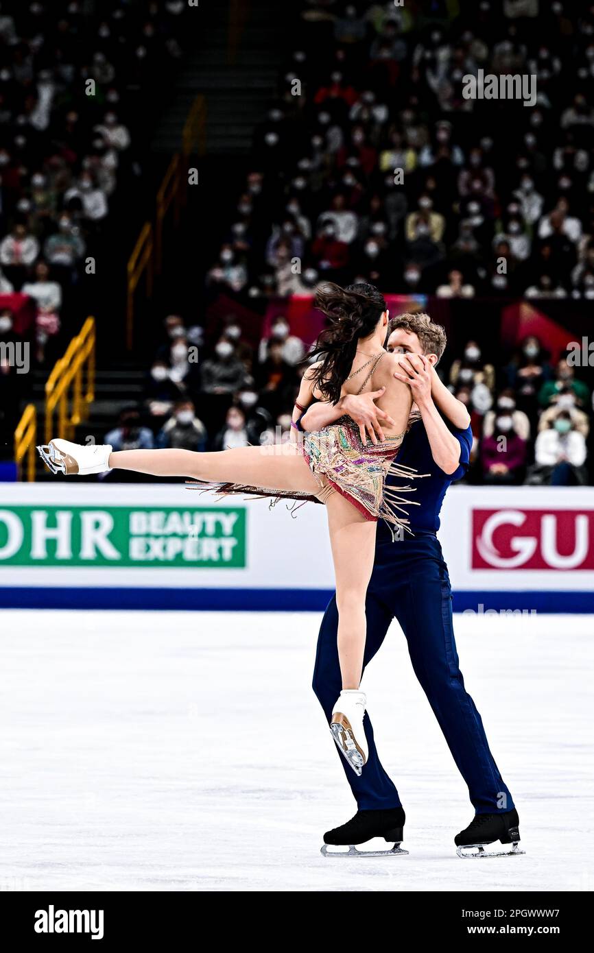 Madison CHOCK & Evan BATES (USA), during Ice Dance Rhythm Dance, at the ISU World Figure Skating