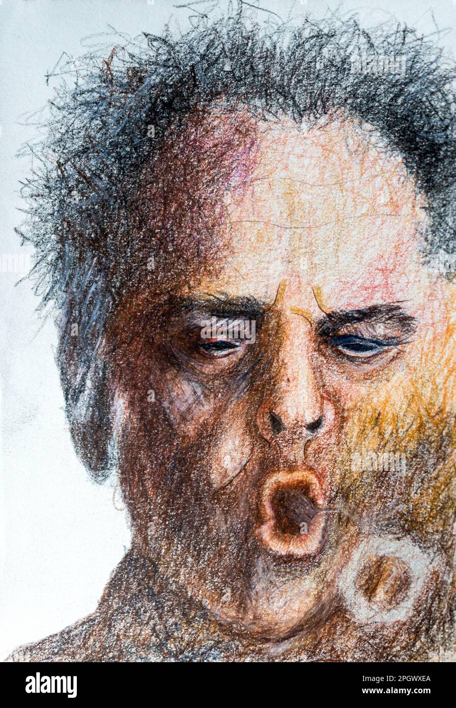 Jack Nicholson in colour scribble art Stock Photo