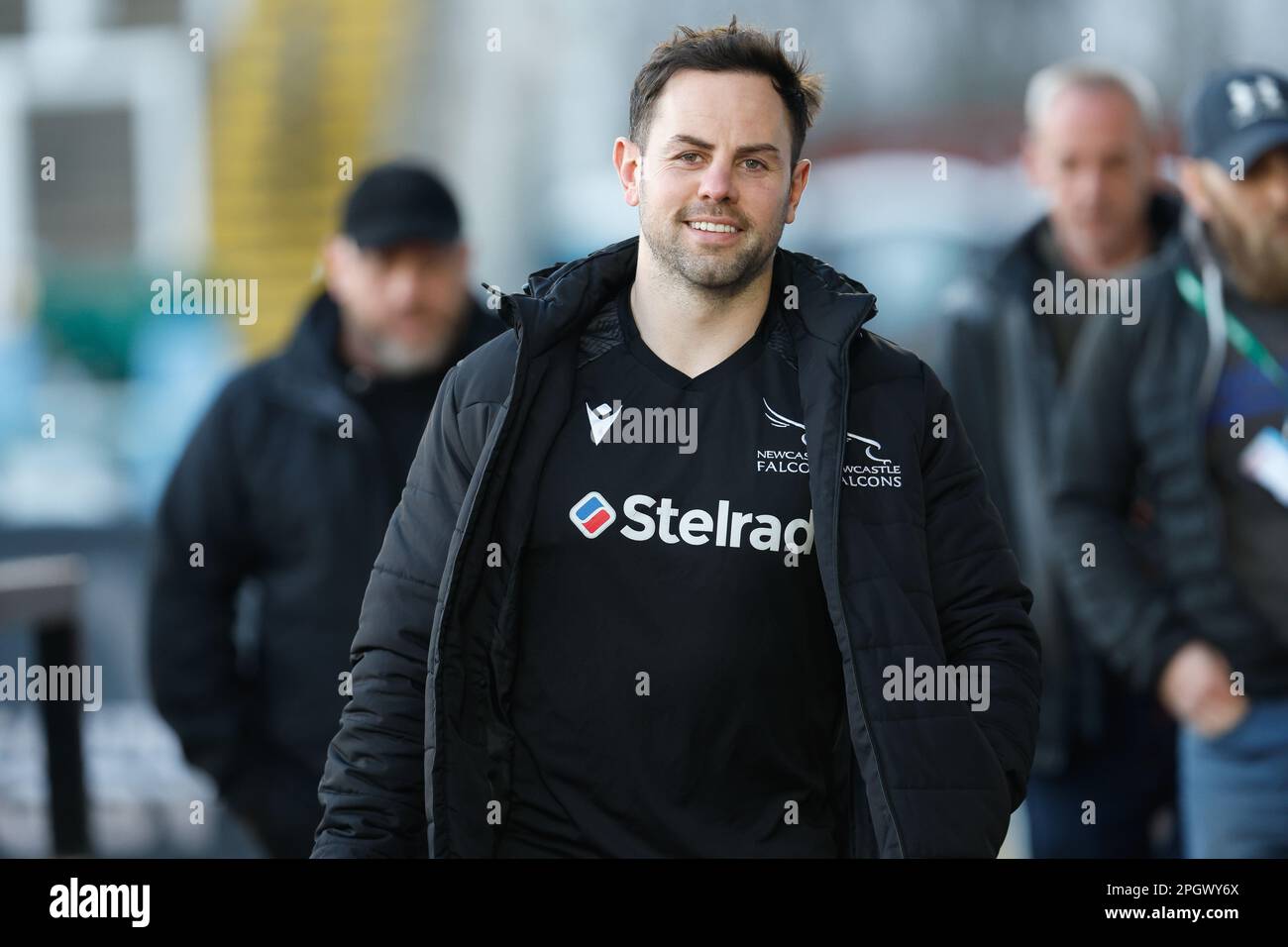Michael Young of Newcastle Falcons arriving at Kingston Park for the Gallagher Premiership match between Newcastle Falcons and Gloucester Rugby at Kingston Park, Newcastle on Friday 24th March 2023. (Photo: Chris Lishman | MI News) Credit: MI News & Sport /Alamy Live News Stock Photo