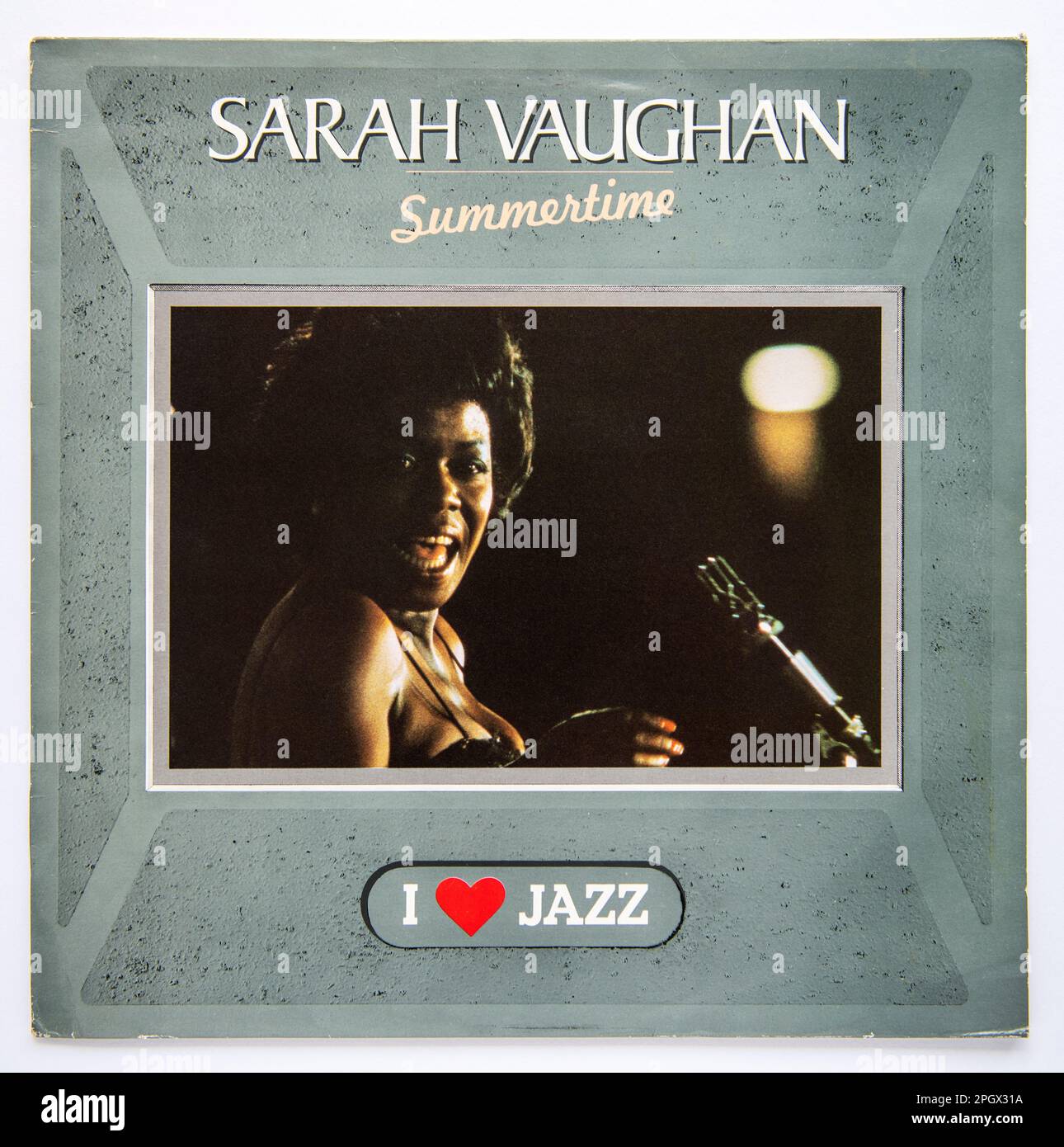 LP cover of the Summertime compilation album by American jazz singer Sarah Vaughan, which was released in 1984. Stock Photo