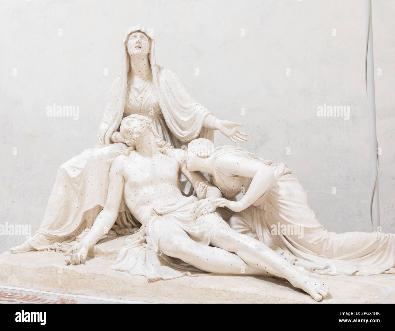 Possagno, Italy - August 2022: Antonio Canova sculpture,  Lamentation over the Dead Christ - 1822 Stock Photo