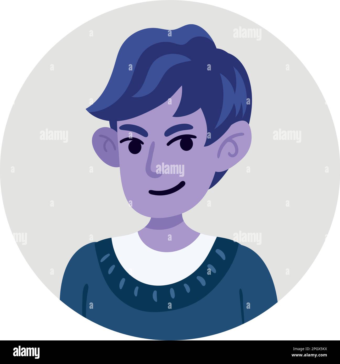 purple man with blue hair Stock Vector Image & Art - Alamy