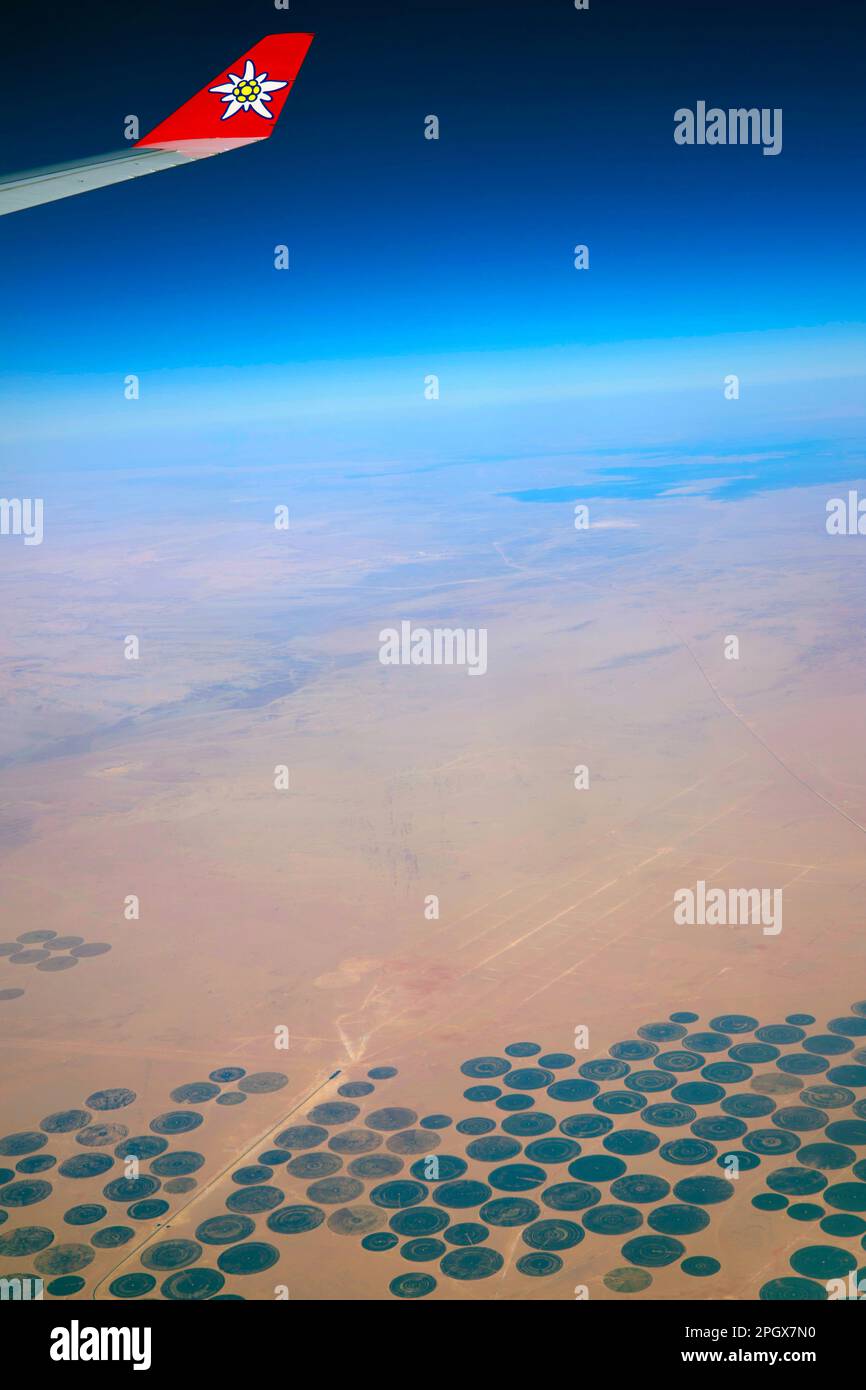 Edelweiss Air flying over Saudi-Arabia Stock Photo
