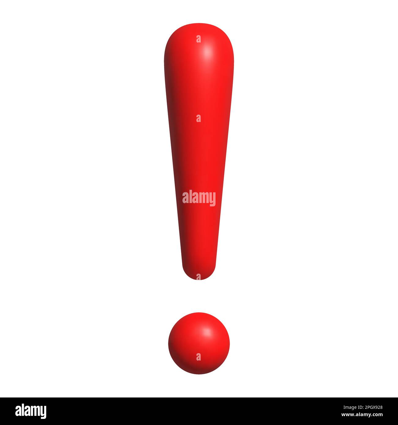 3d red exclamation icon. Vector illustration isolated on white