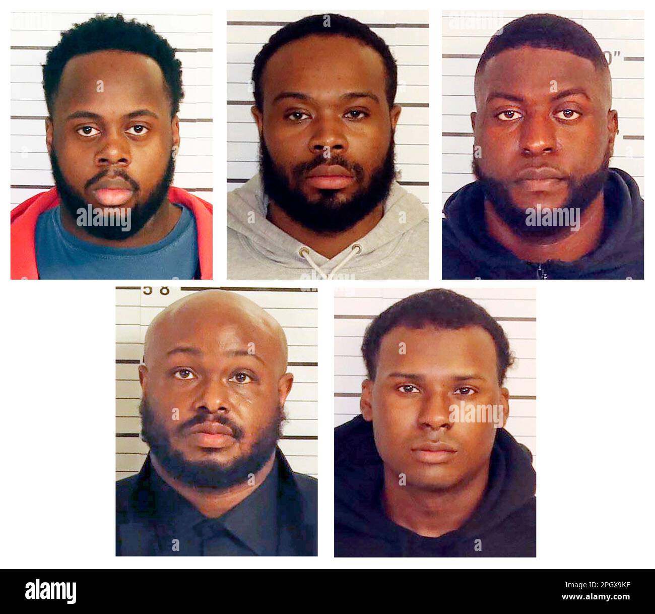 FILE This combo of booking images provided by the Shelby County Sheriff's Office shows, from