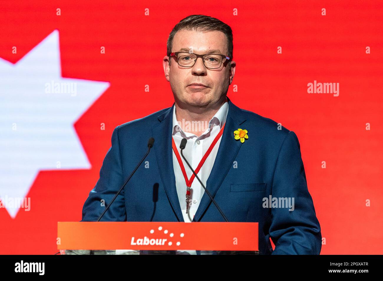 Cork, Ireland. 24th Mar, 2023. The 72nd labour Party Conference is getting underway at the Silver Springs Hotel, Cork, this evening. Labour Party spokesperson on Agriculture, Alan Kelly, at the conference. Credit: AG News/Alamy Live News Stock Photo