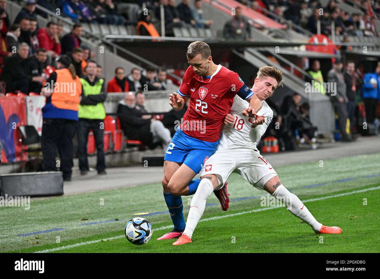 Prague, Czech Republic. 14th Apr, 2019. Tomas Soucek (Slavia) celebrates  his goal during the Czech first soccer league (Fortuna Liga), 28th round,  match SK Slavia Praha vs AC Sparta Praha, on April