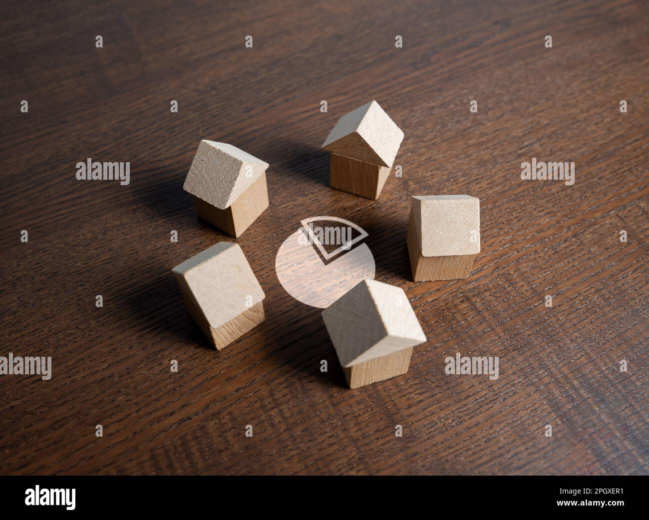Home and pie budget chart. Utilities and services expenses. Taxes. Real