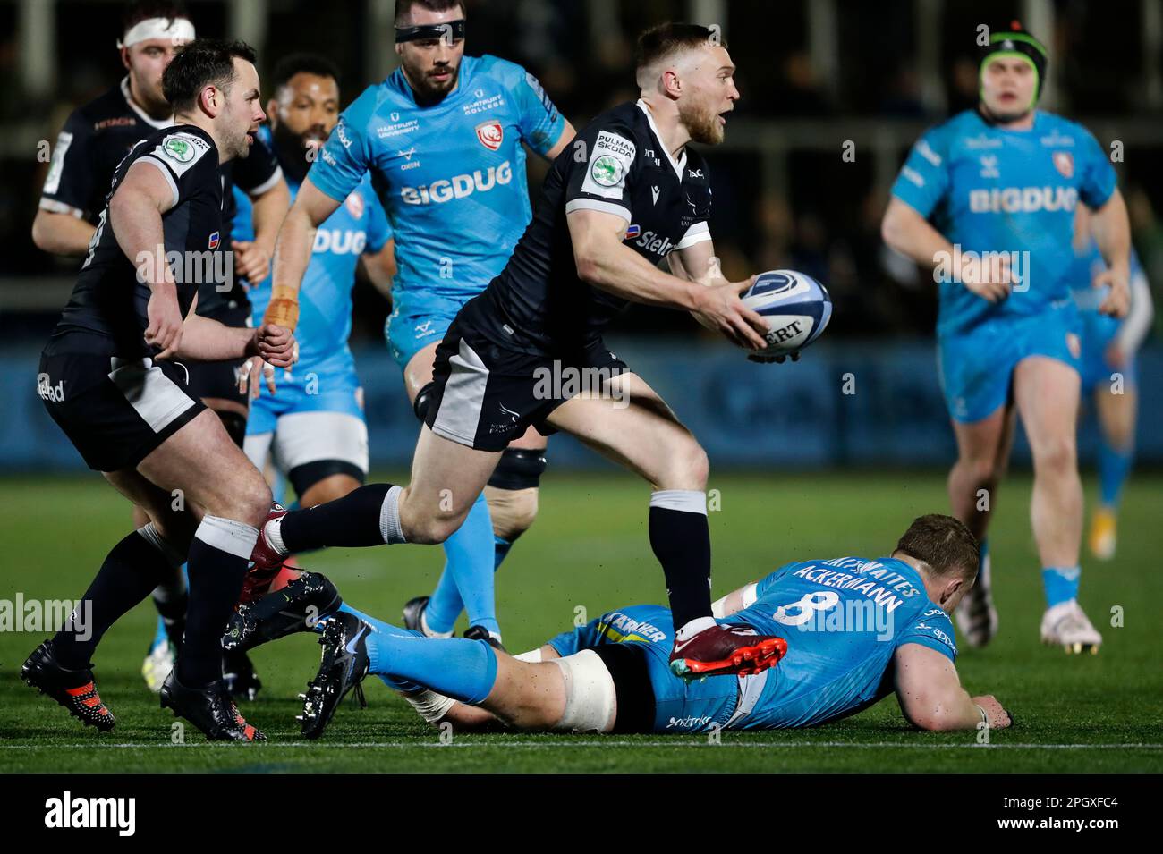 Newcastle Falcons' Brett Connon in action during the Gallagher Premiership match at Kingston Park, Newcastle upon Tyne. Picture date: Friday March 24, 2023. Stock Photo
