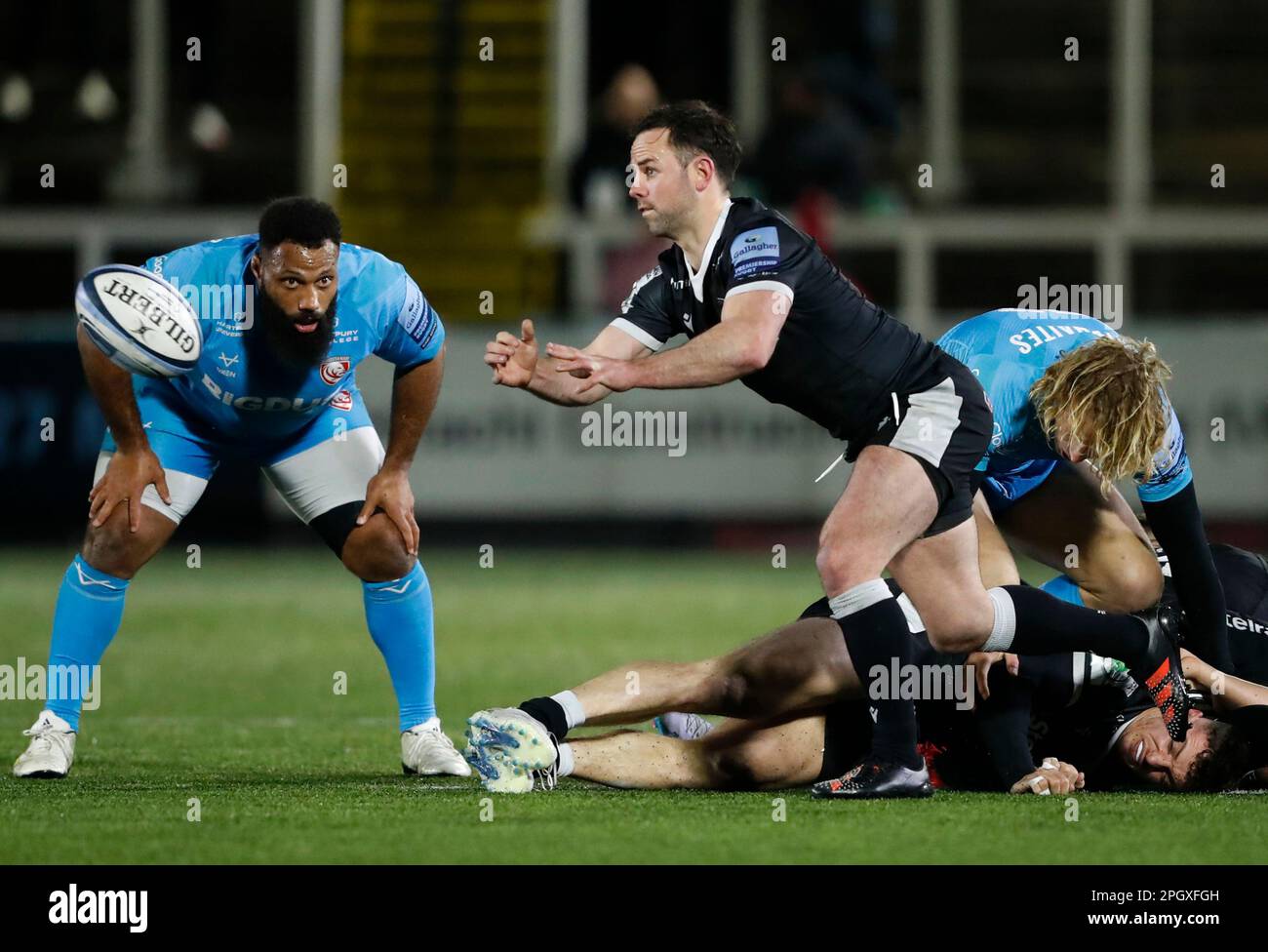 Newcastle Falcons' Micky Young in action during the Gallagher Premiership match at Kingston Park, Newcastle upon Tyne. Picture date: Friday March 24, 2023. Stock Photo