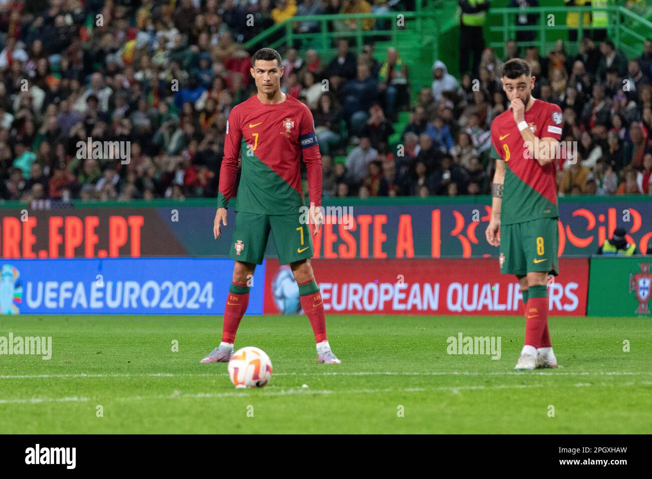 March 23, 2023. Lisbon, Portugal. Portugal's and Al Nassr forward Cristiano Ronaldo (7) in action during the 1st Round of Group J for the Euro 2024 Qualifying Round, Portugal vs Liechtenstein Credit: Alexandre de Sousa/Alamy Live News Stock Photo