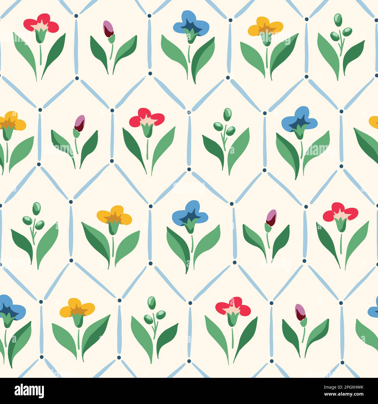 Bright Chintz Romantic Meadow Wildflowers Vector Seamless Pattern Stock Vector