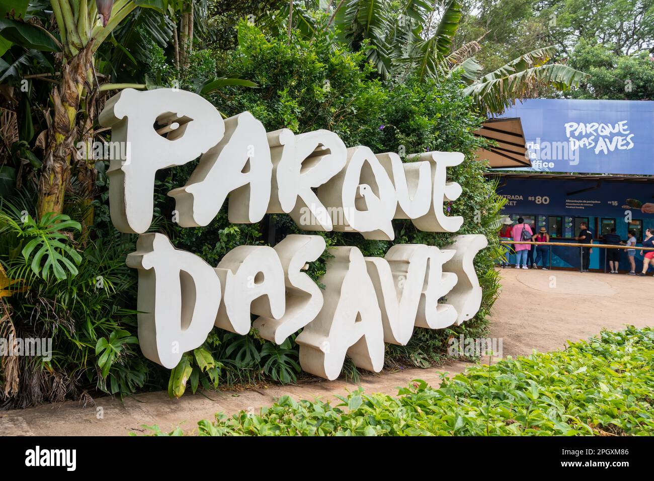 Paraná State, Brazil. The Parque das Aves is a sanctuary Stock Photo