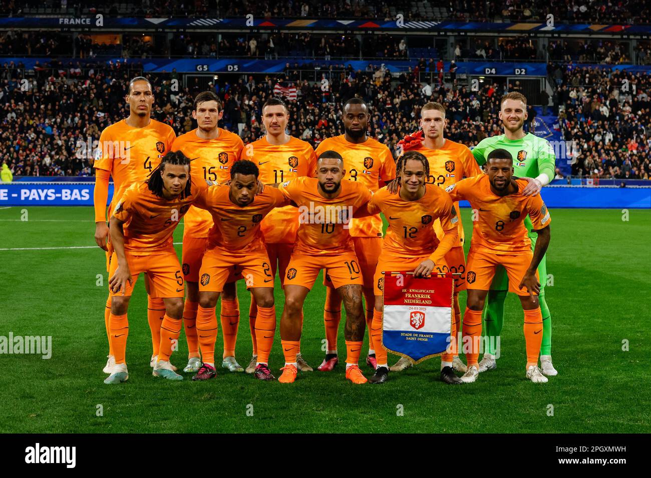 SAINT-DENIS, FRANCE - MARCH 24: The men's football team of the ...