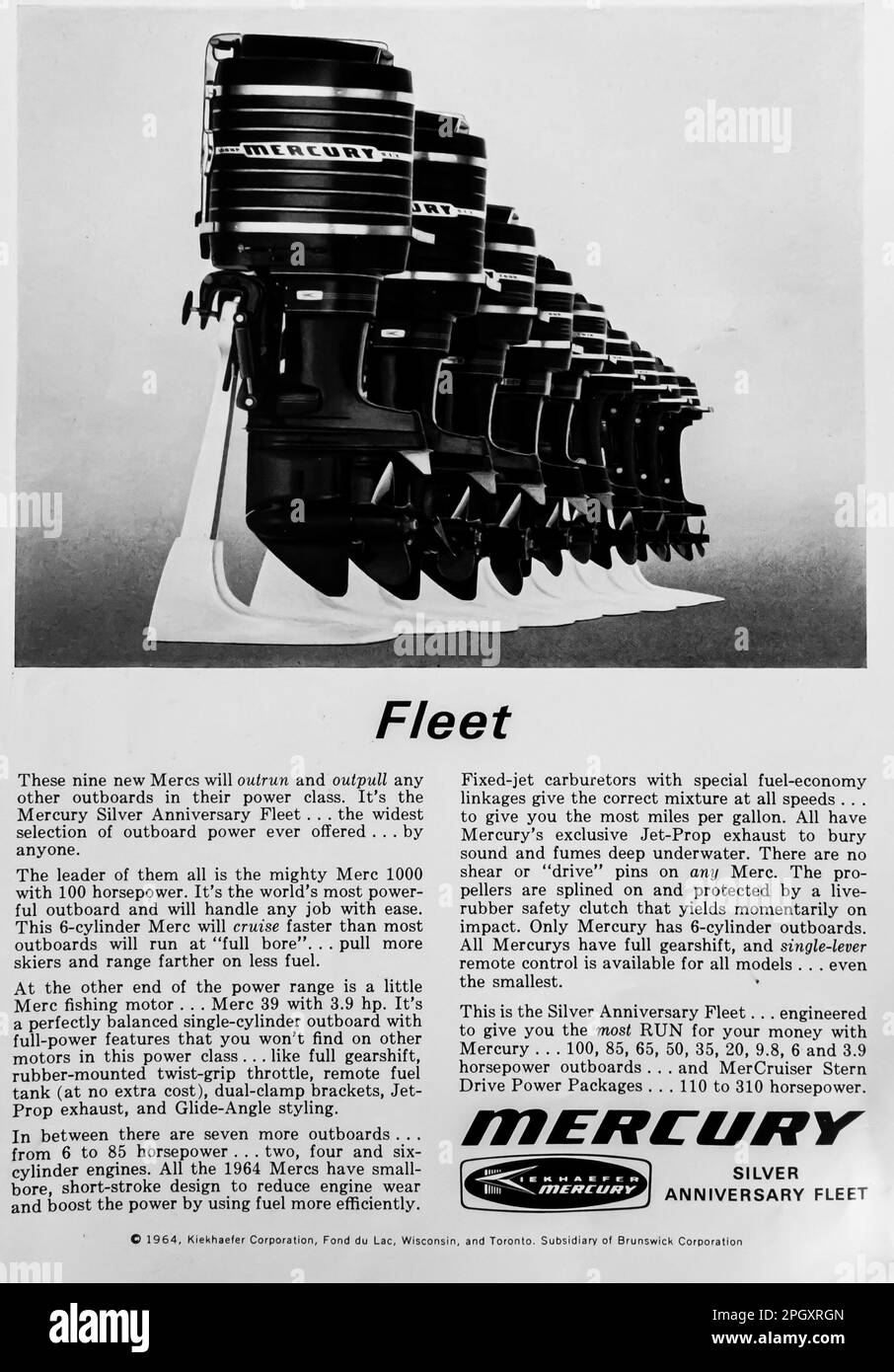 Mercury Fleet motor advert in a Natgeo magazine, January 1964 Stock Photo