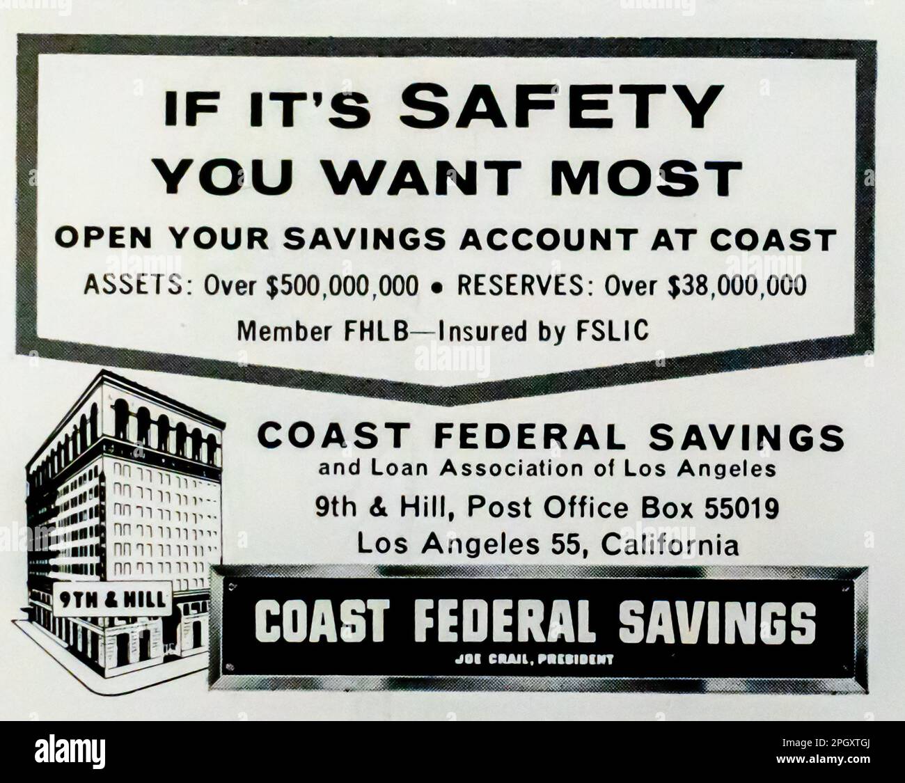 Coast federal savings advert in a Natgeo magazine, October 1962 Stock Photo