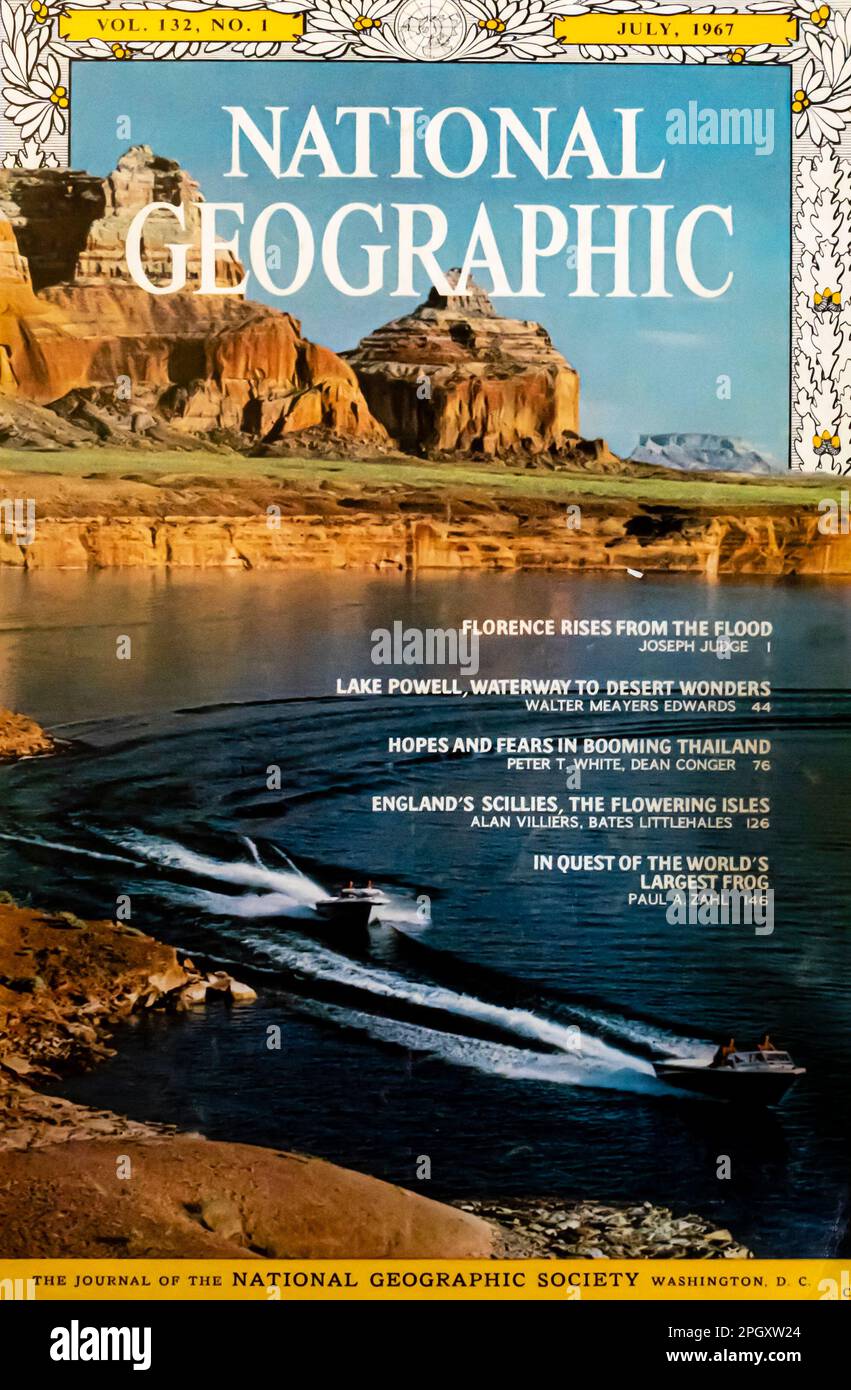 National Geographic magazine cover July 1967 Stock Photo Alamy