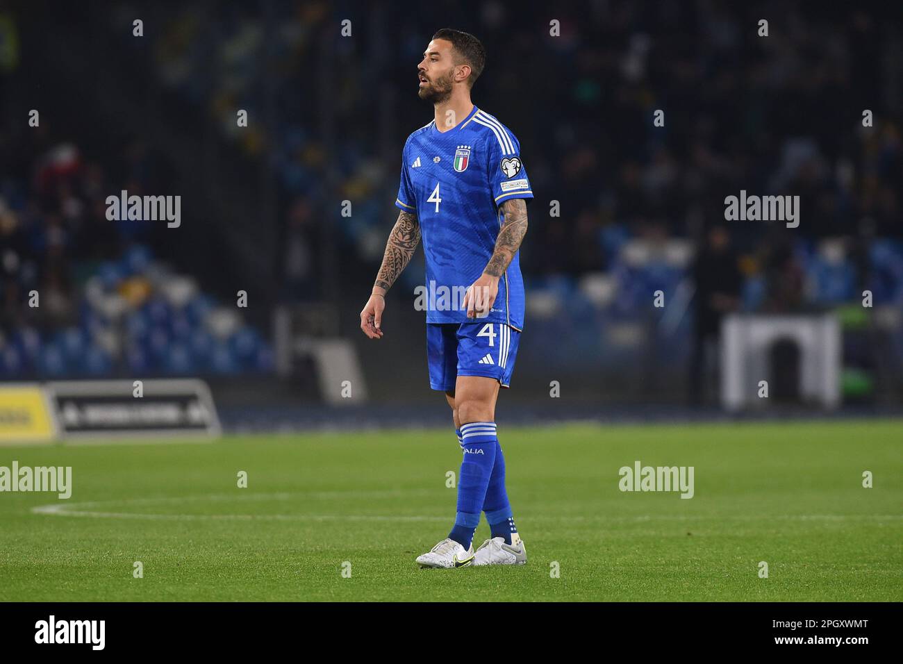 Naples, Italy. 23 Mar, 2023. Leonardo Spinazzola of Italy during the