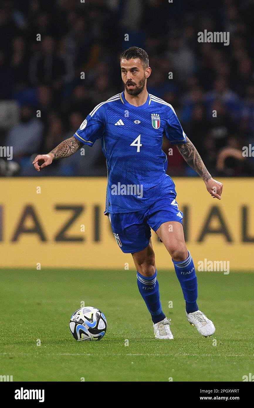 Naples, Italy. 23 Mar, 2023. Leonardo Spinazzola of Italy during the