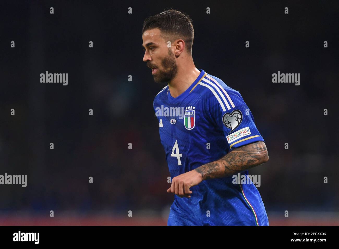 Naples, Italy. 23 Mar, 2023. Leonardo Spinazzola of Italy during the
