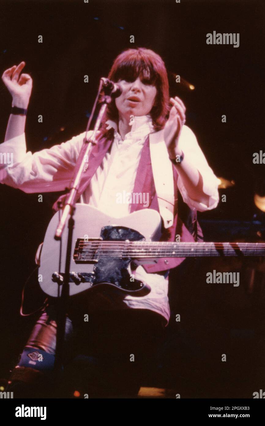 Chrissie Hynde of the Pretenders, Civic Center, Providence, RI, August 9, 1984. Stock Photo