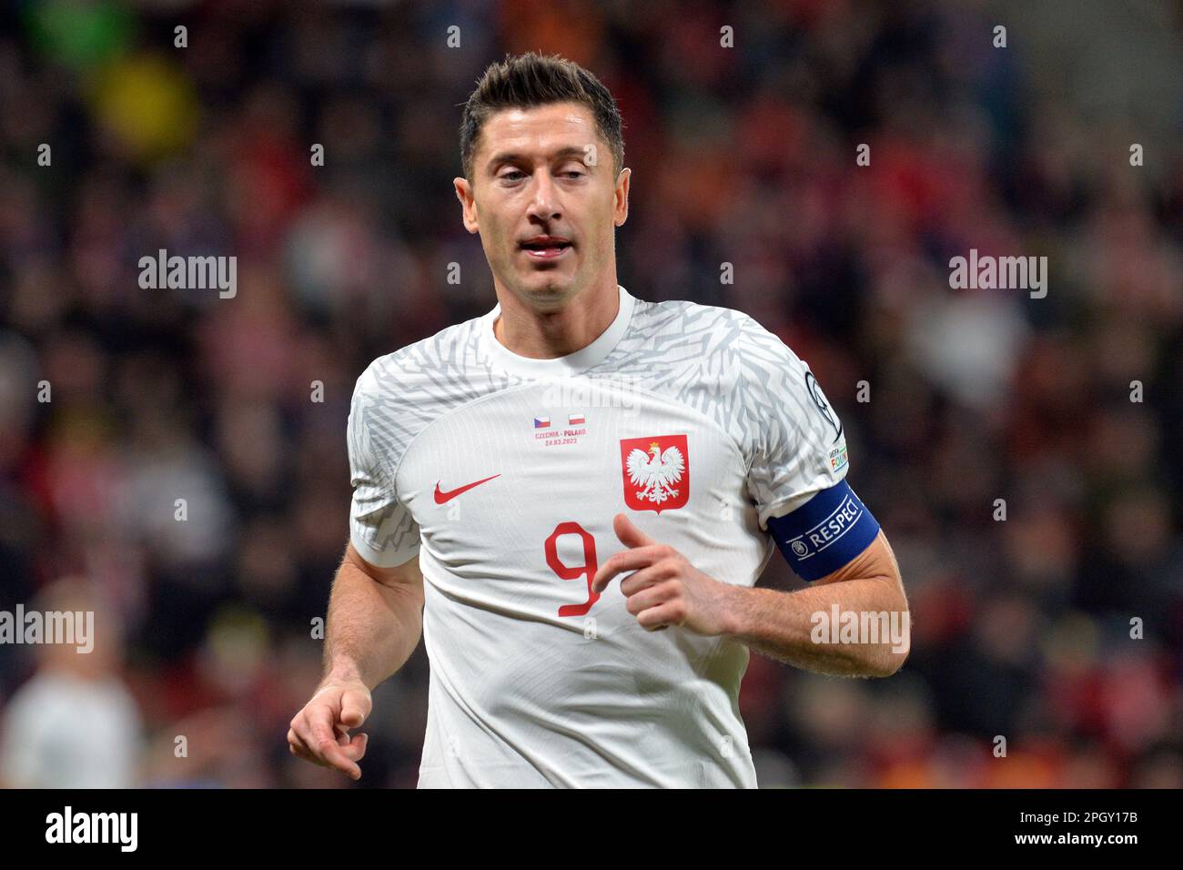 Robert Lewandowski in action for Poland during a recent match
