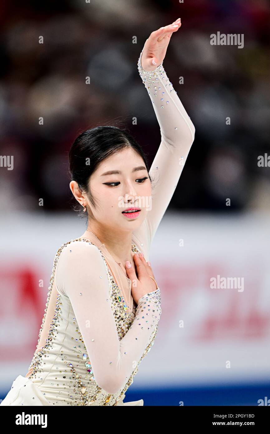 Haein LEE (KOR), during Women Free Skating, at the ISU World Figure