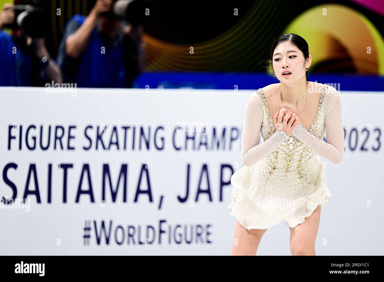 Haein LEE (KOR), during Women Free Skating, at the ISU World Figure