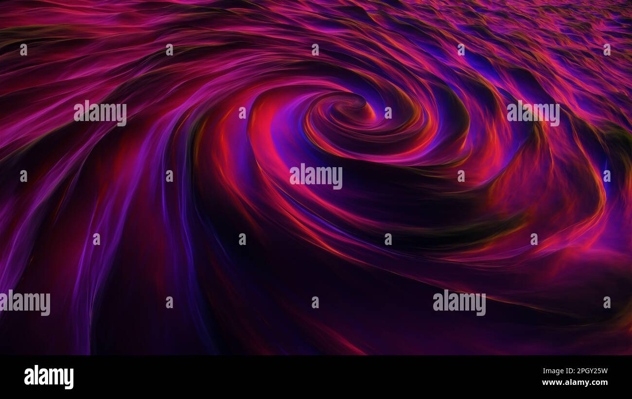 An abstract twisting dark magenta swirl background loop at angled view ...