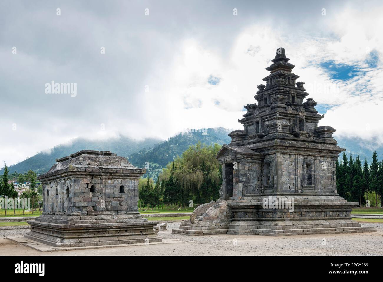 Arjuna Temple, Dieng Temples, Dieng Plateau, Central Java, Indonesia Stock Photo