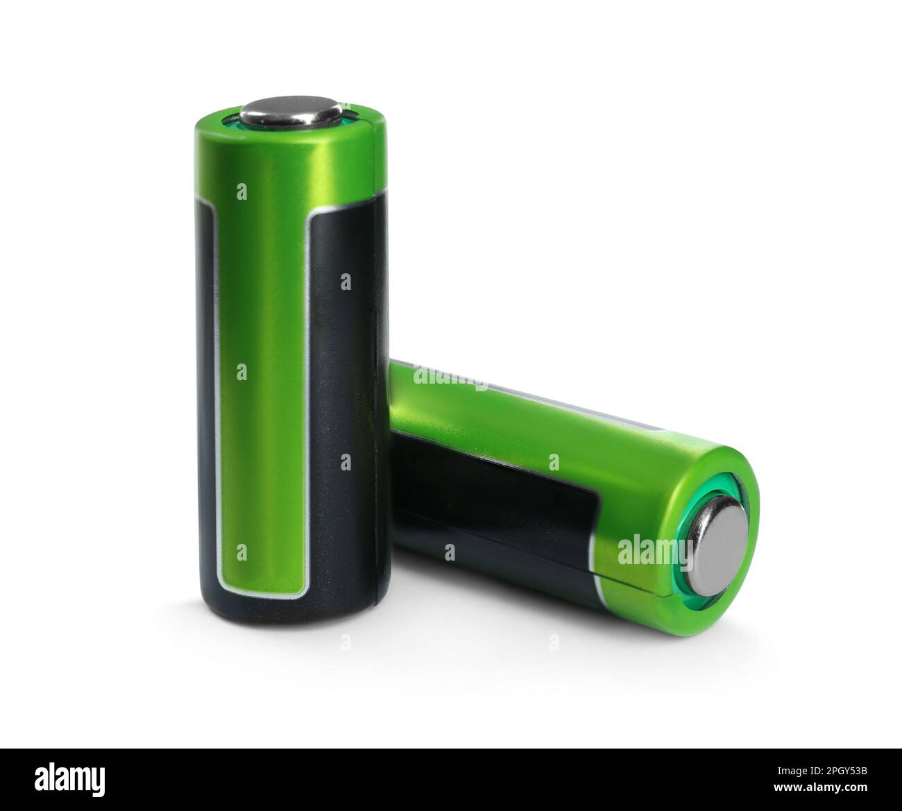 New N batteries on white background. Dry cell Stock Photo Alamy