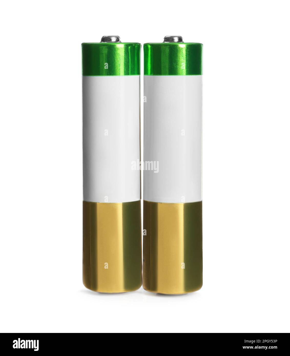 New AAA batteries on white background. Dry cell Stock Photo Alamy