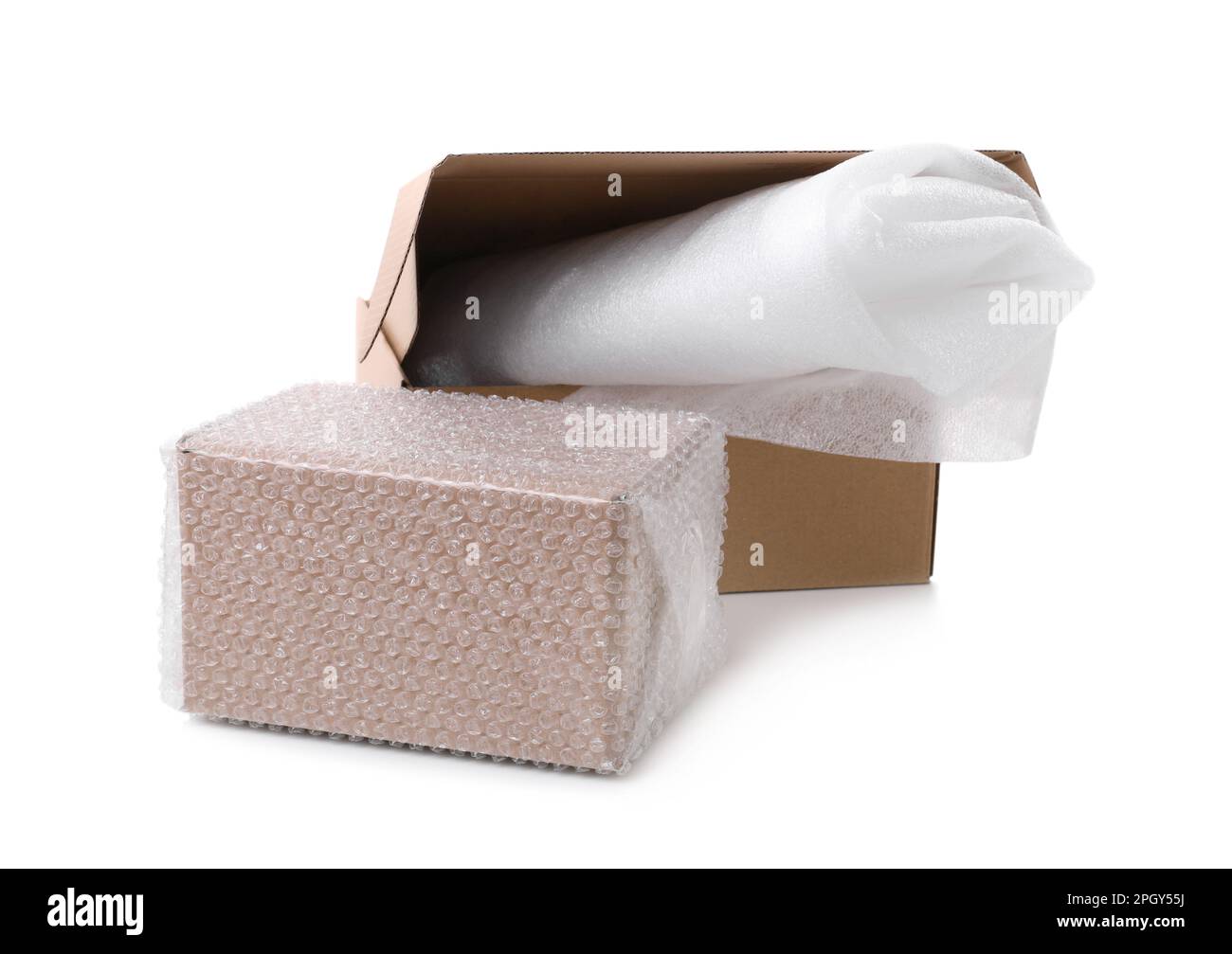 Packaging Box And Protective Foam Stock Photo - Download Image Now