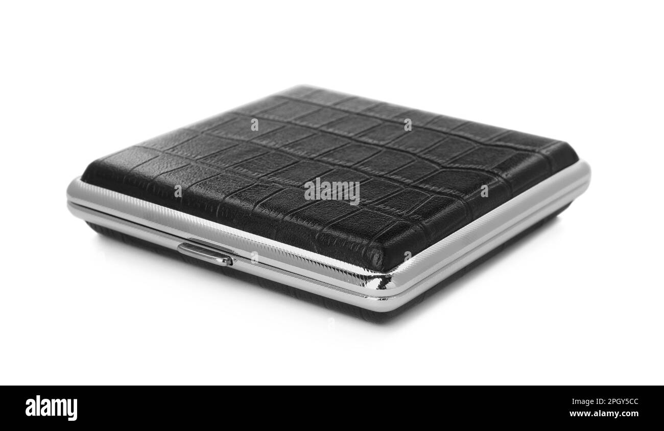 Stylish leather cigarette case isolated on white Stock Photo Alamy
