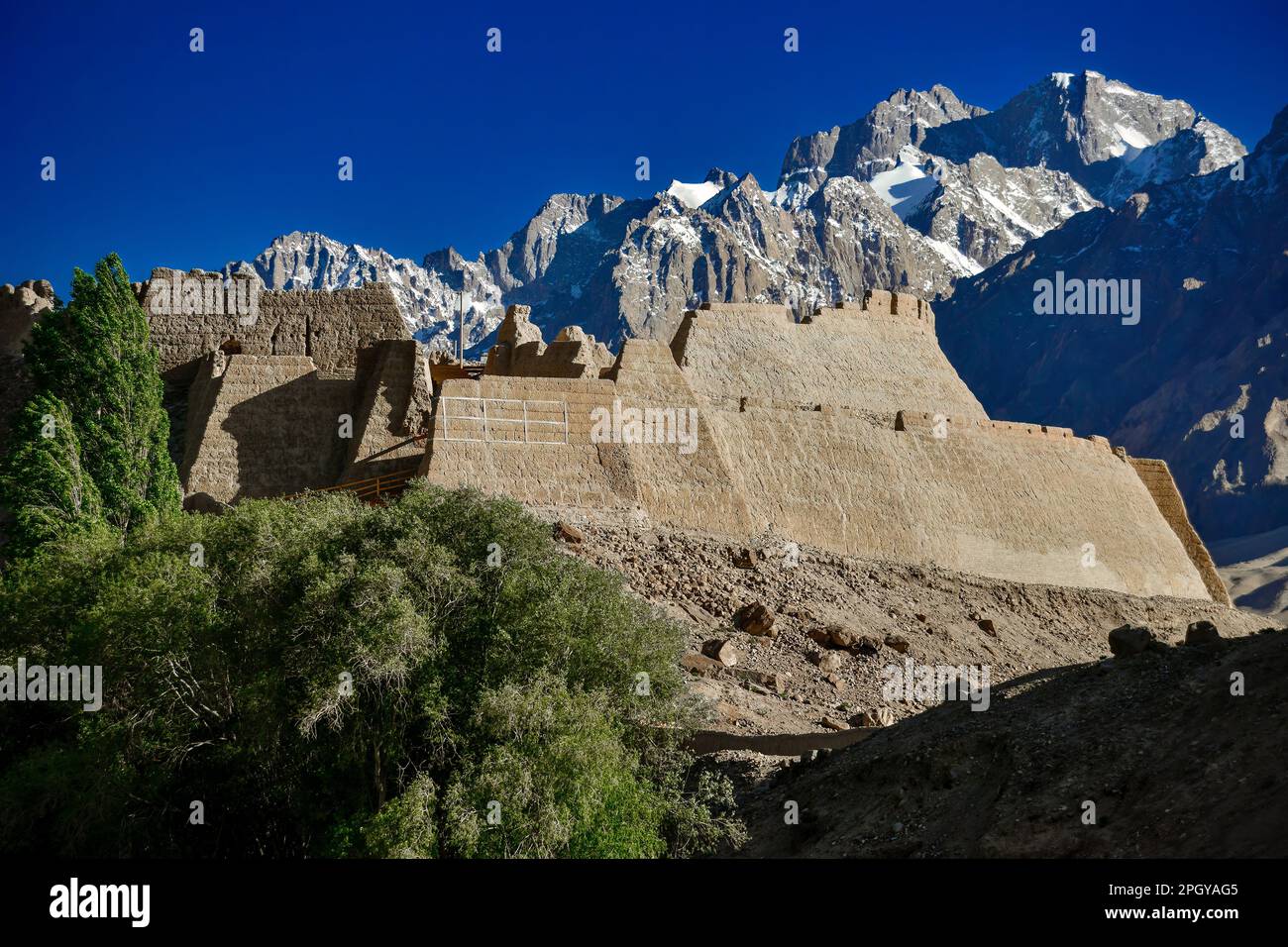 The ancient Stone Castle in Tashkurgan is one of the most famous and fascinating destinations in Tashkurgan. Stock Photo