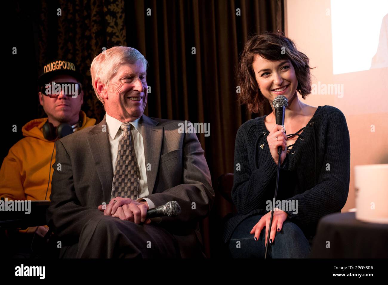 Milana Vayntrub and Marty Rogowsky Stock Photo