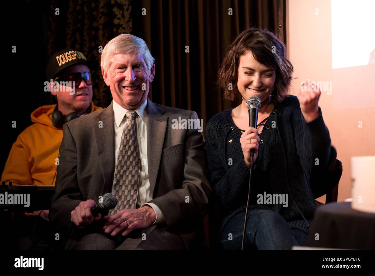 Milana Vayntrub and Marty Rogowsky Stock Photo