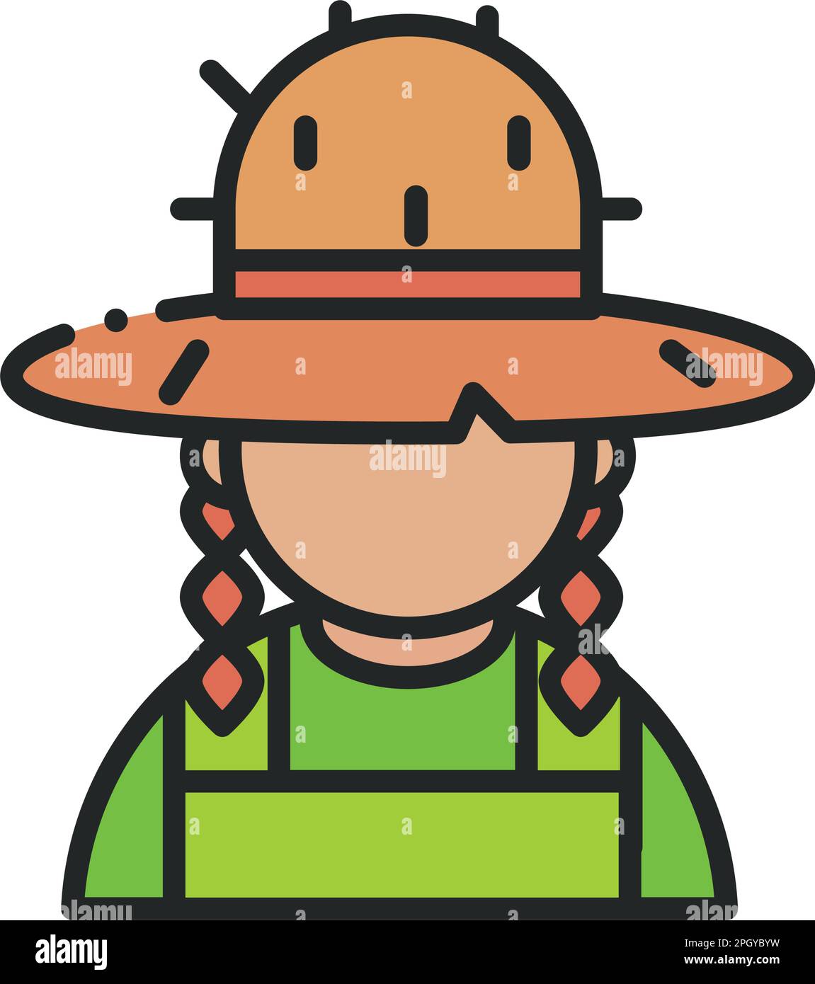 woman with straw hat Stock Vector Image & Art - Alamy