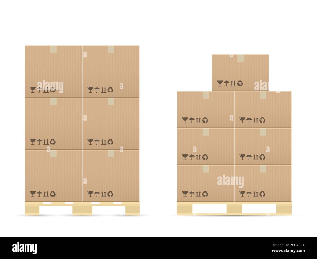 Pasteboard boxes on wooded pallet. Vector illustration Stock Photo Alamy