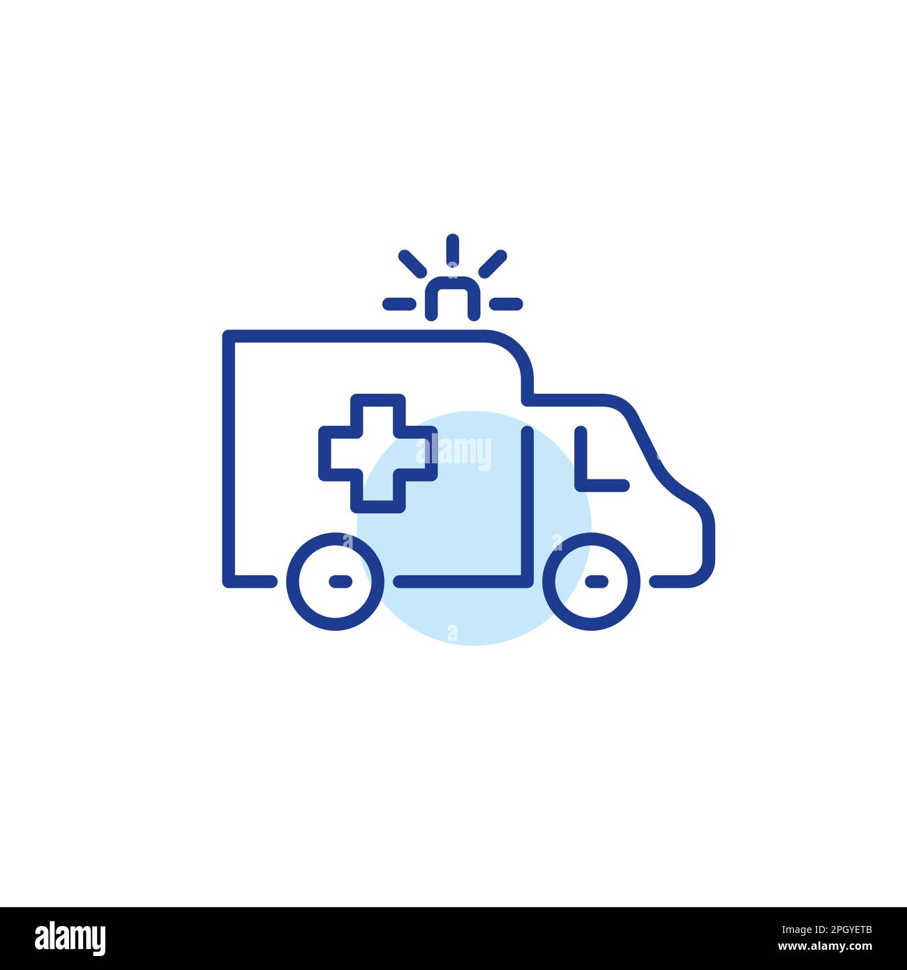 Ambulance truck. Paramedic rescue service car. Emergency medical