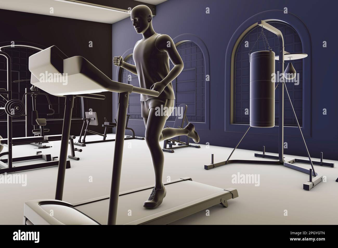 Treadmill 3d hi res stock photography and images Alamy