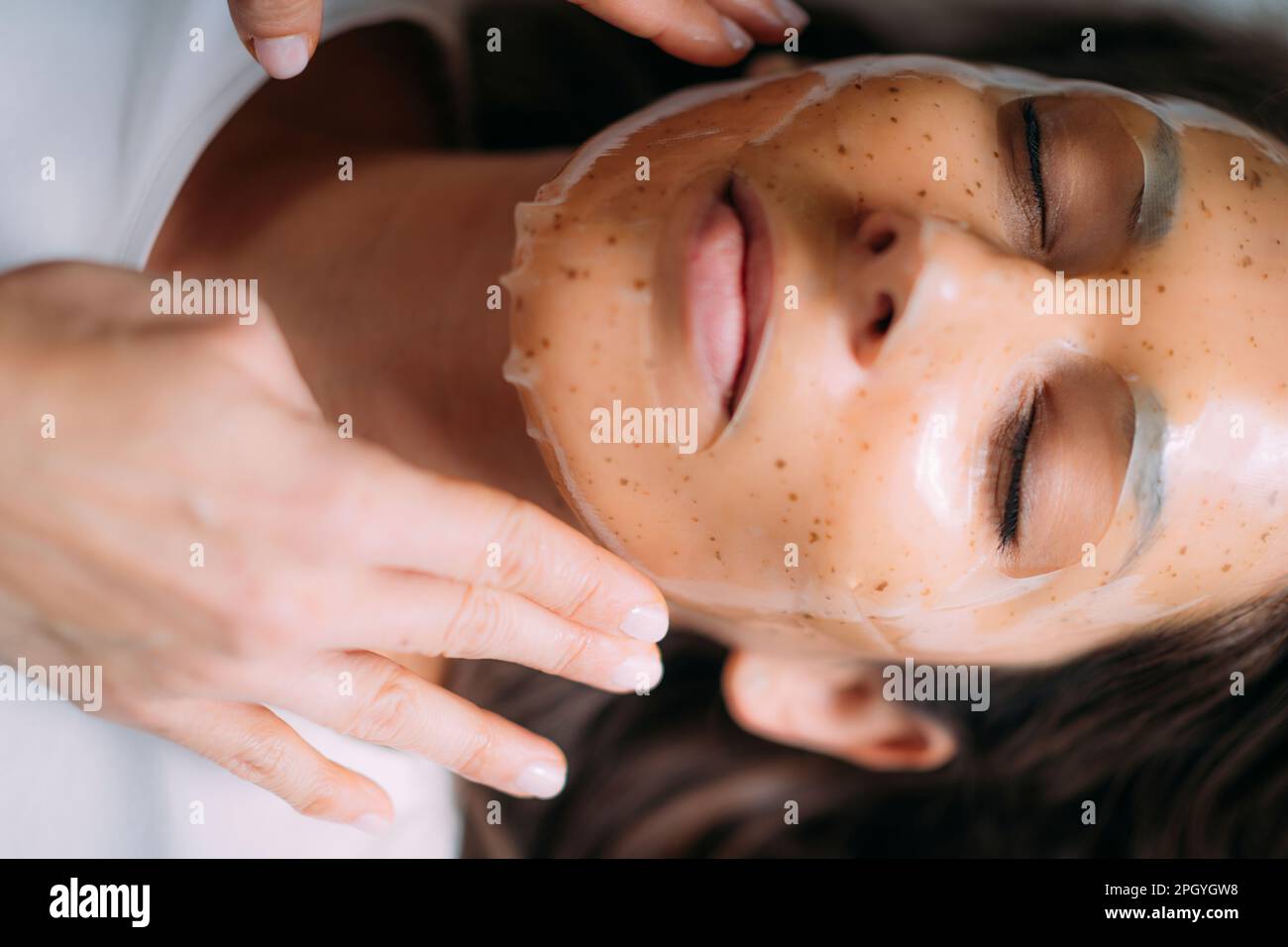 Woman having a facial treatment Stock Photo