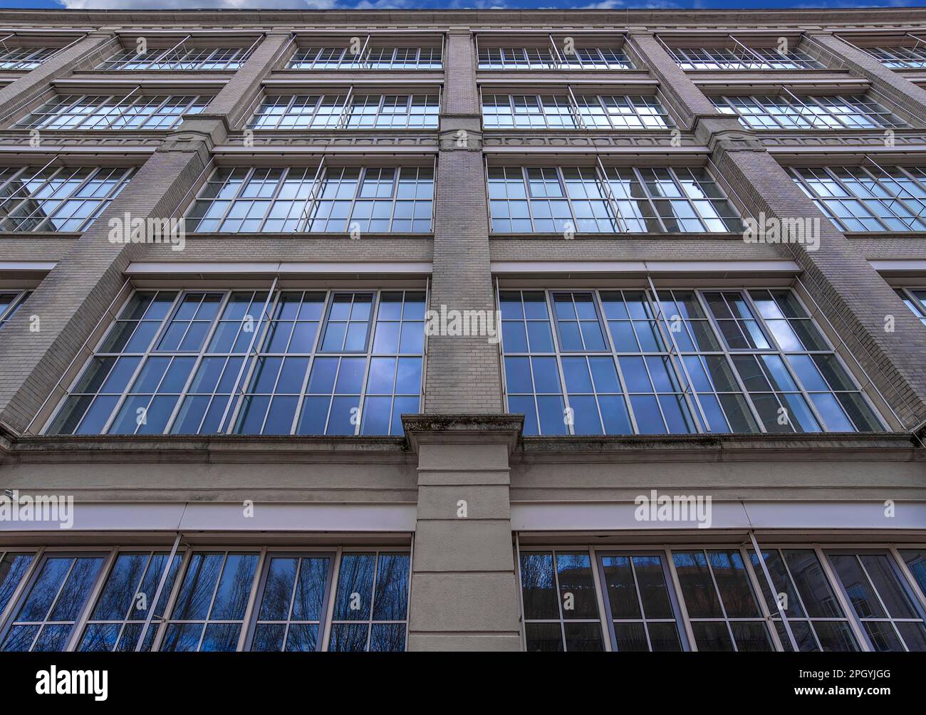 Facade of the Glass Palace, former Mechanical Cotton Spinning and Weaving Mill, from 1910 to 1988, today Art Museum, Augsburg, Bavaria, Germany Stock Photo