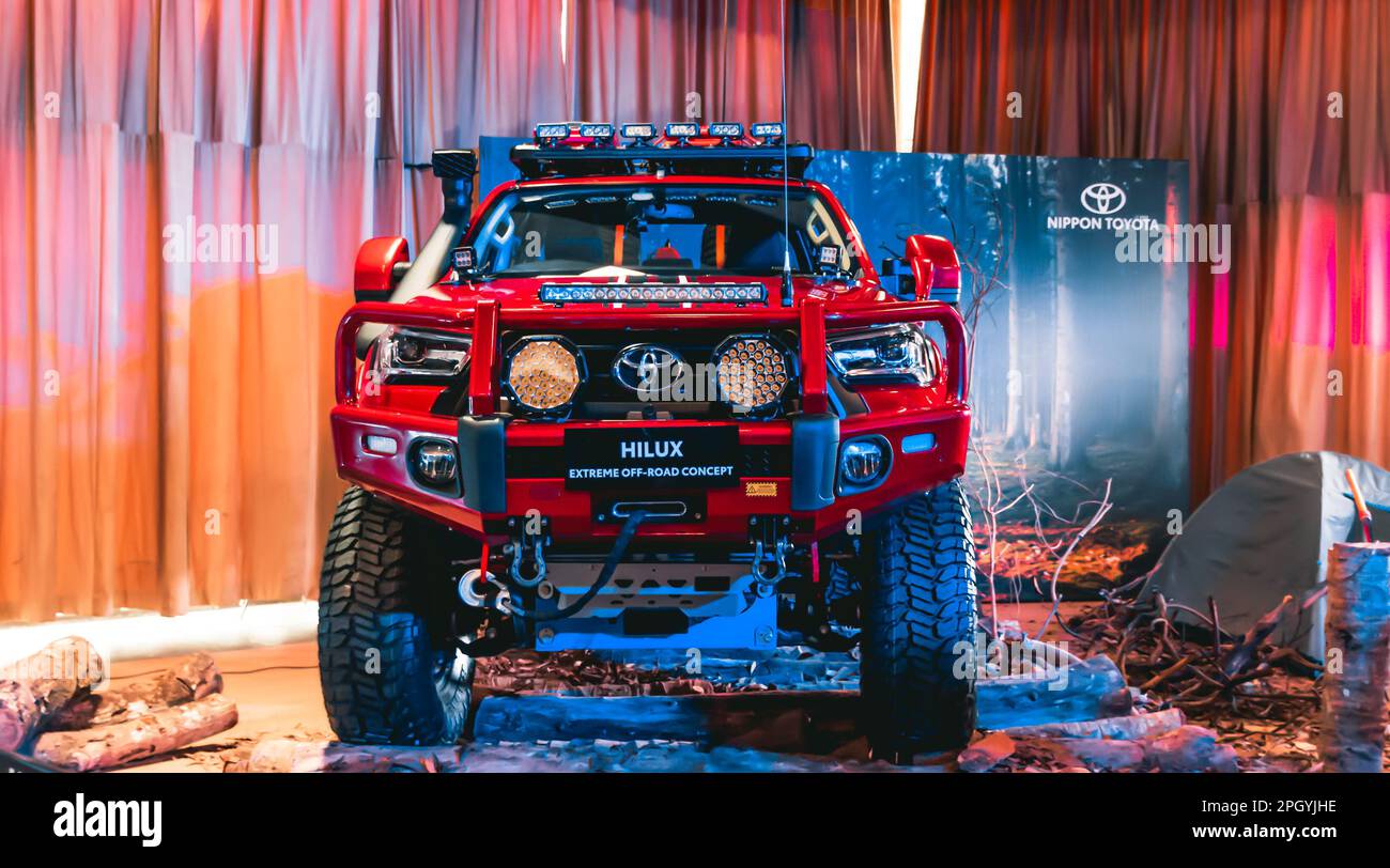 Toyota Hilux Extreme Off-Road Concept red on february 25 , 2023 during automotive exhibition at Kochi, India . Stock Photo