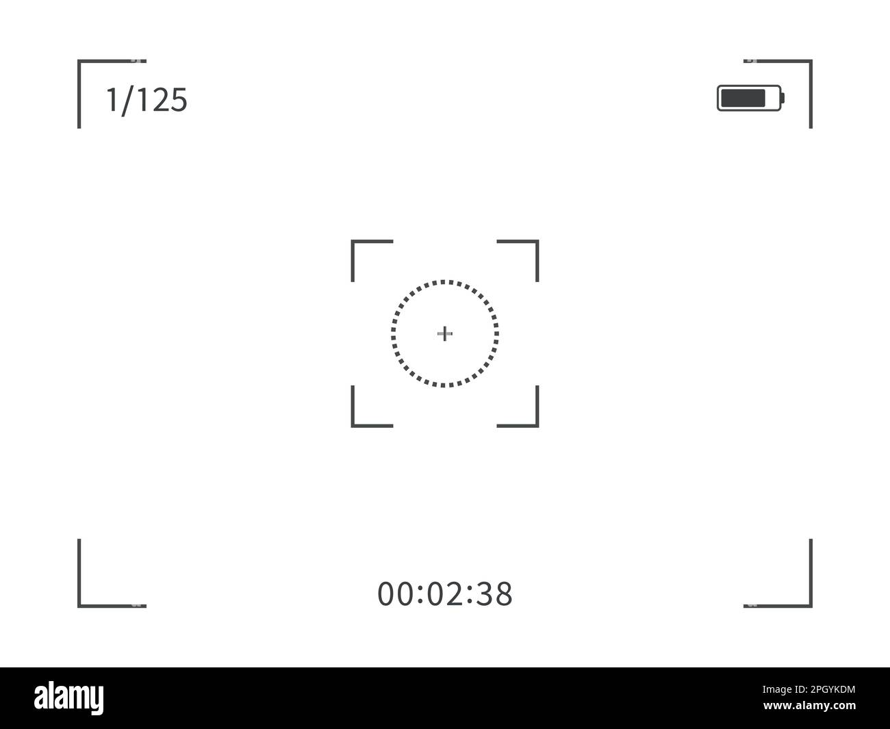 Photo camera frame viewfinder. Video recording screen. Vector