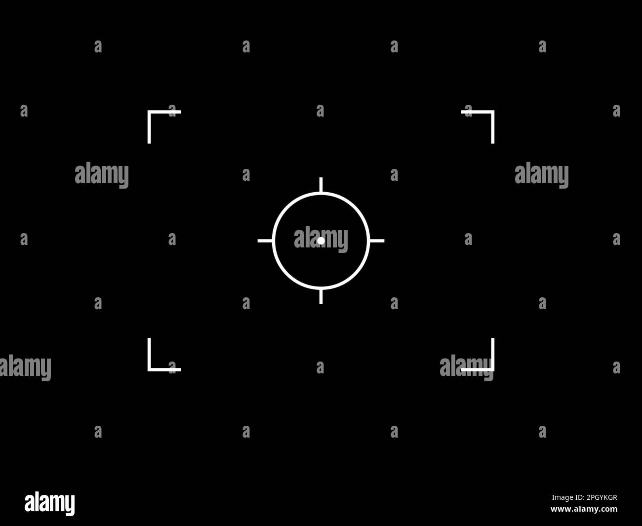 Camera focus target vector illustration on dark background. Photo
